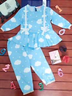 Combo 3 pijama vải thô cho bé gái