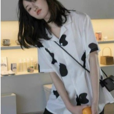 Áo sơ mi phôm rộng tay lỡ bò sữa phối túi alohashop91