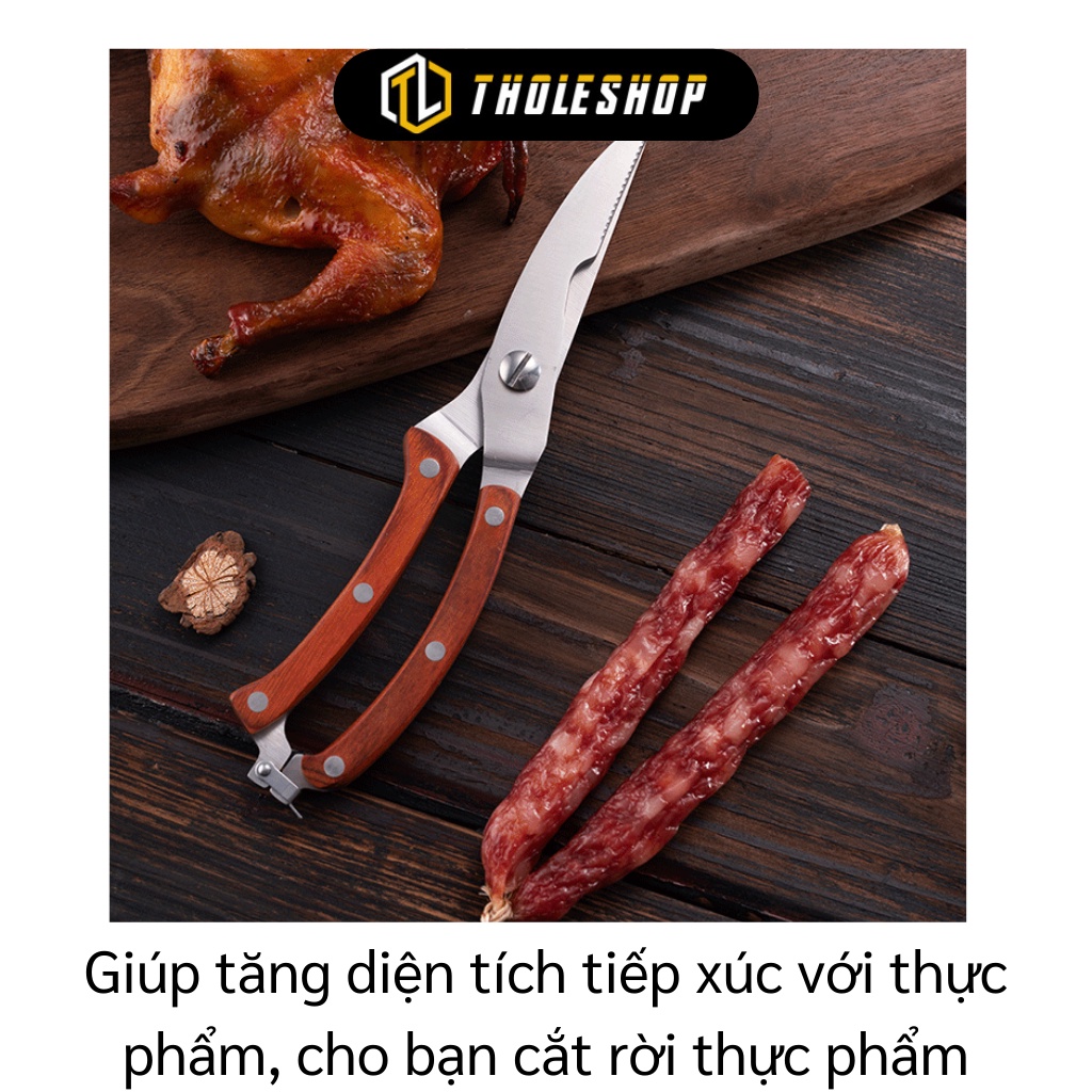 Kéo Nhà Bếp - Kéo Cắt Gà, Thực Phẩm Đa Năng Có Móc Khóa, Lưỡi Kéo Cong, Sắc Bén 9446