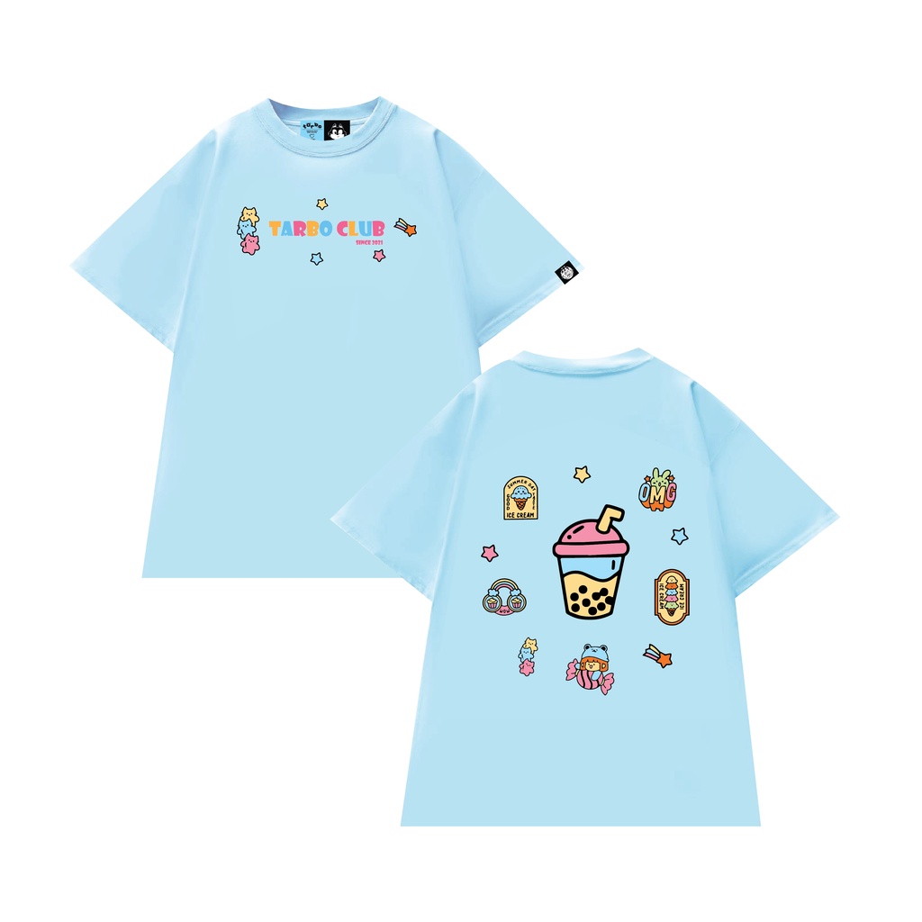 TARBO MILK TEA ÁO THUN TAY NGẮN NAM NỮ Outfit Cotton 4 Chiều Local Brand