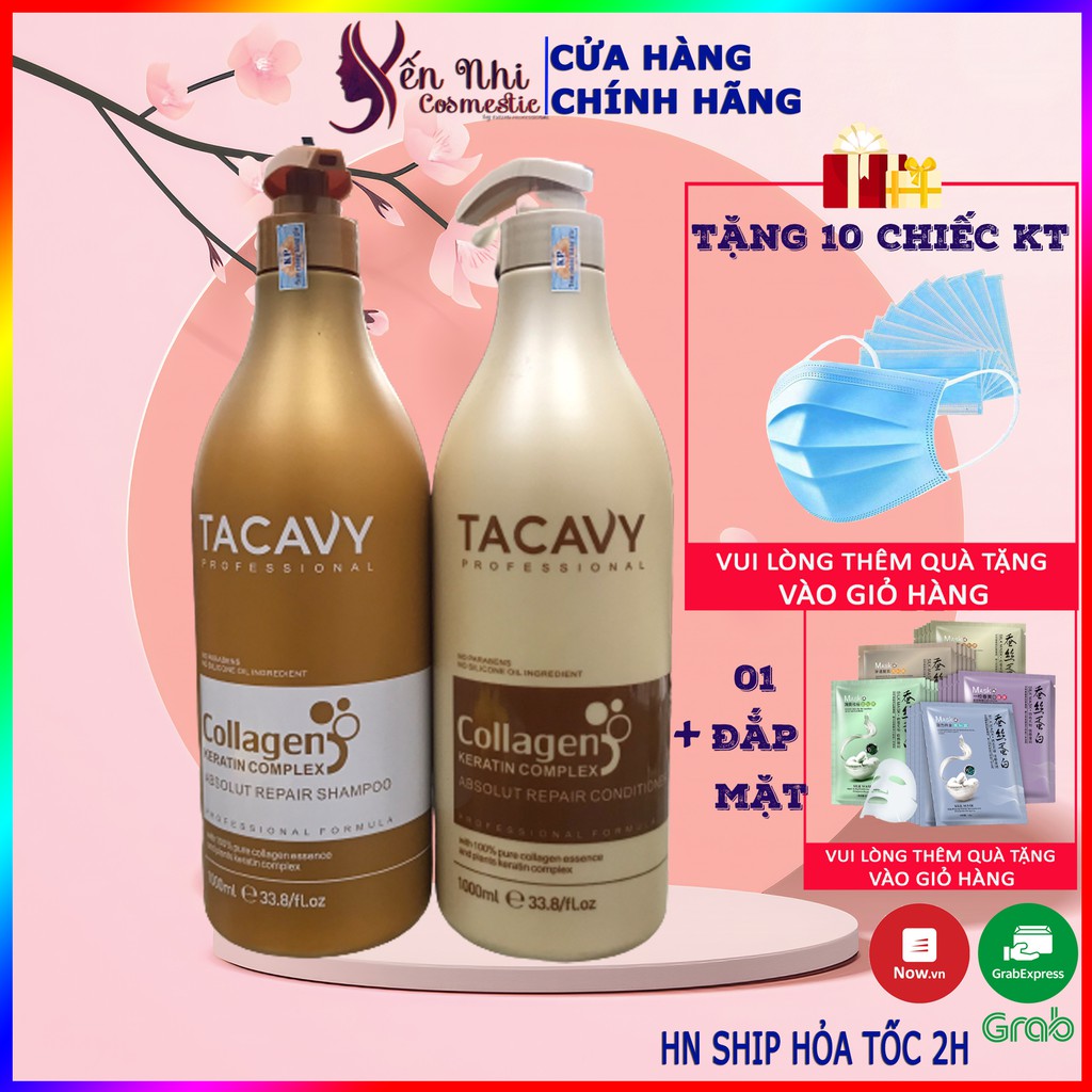 Tacavy dầu gội tacavy collagen giảm rụng tóc Dầu gội biotin collagen tacavy 1000ml, mỹ phẩm tóc yến nhi G23