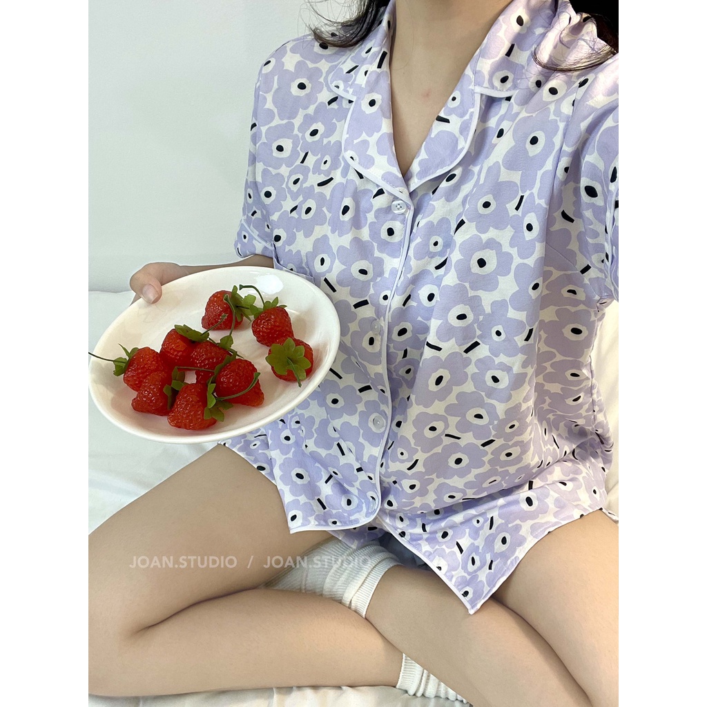 LILAC FLORA PYJAMA - Đồ ngủ nữ mặc ở nhà form rộng Hàn Quốc họa tiết hoa Joan.studio