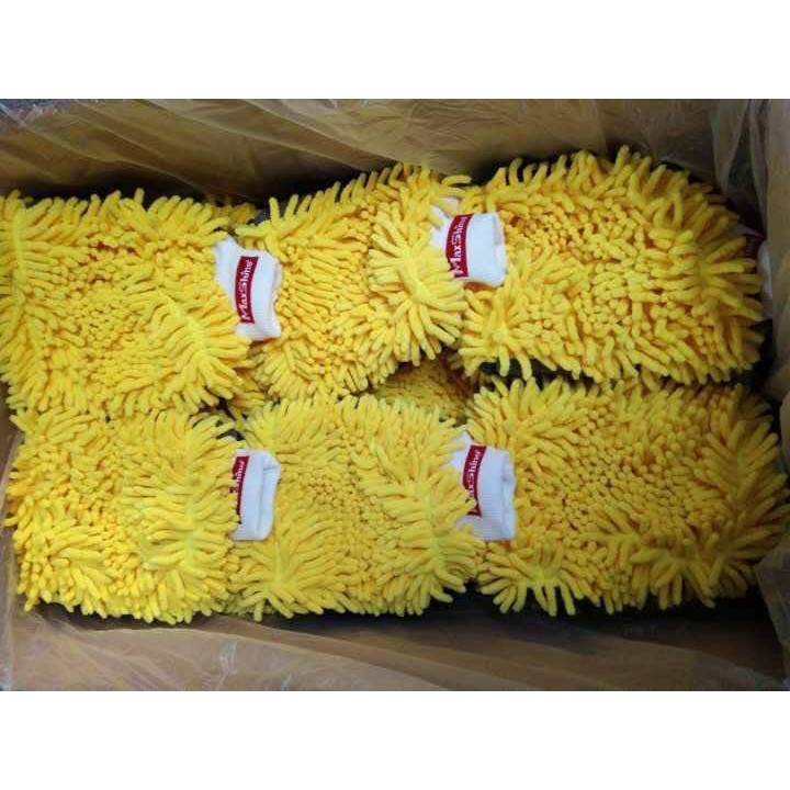 GĂNG TAY RỬA XE SIÊU MỀM SỢI MICROFIBER GIỮ BỌT MAXSHINE CHENILLE MICROFIBER WASH MITT YELLOW 1120003Y