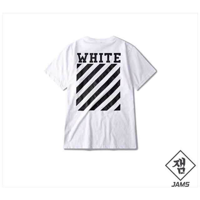 (CHUYÊN SỈ ÁO THUN 29k) ÁO THUN UNISEX WHITE SỌC XÉO