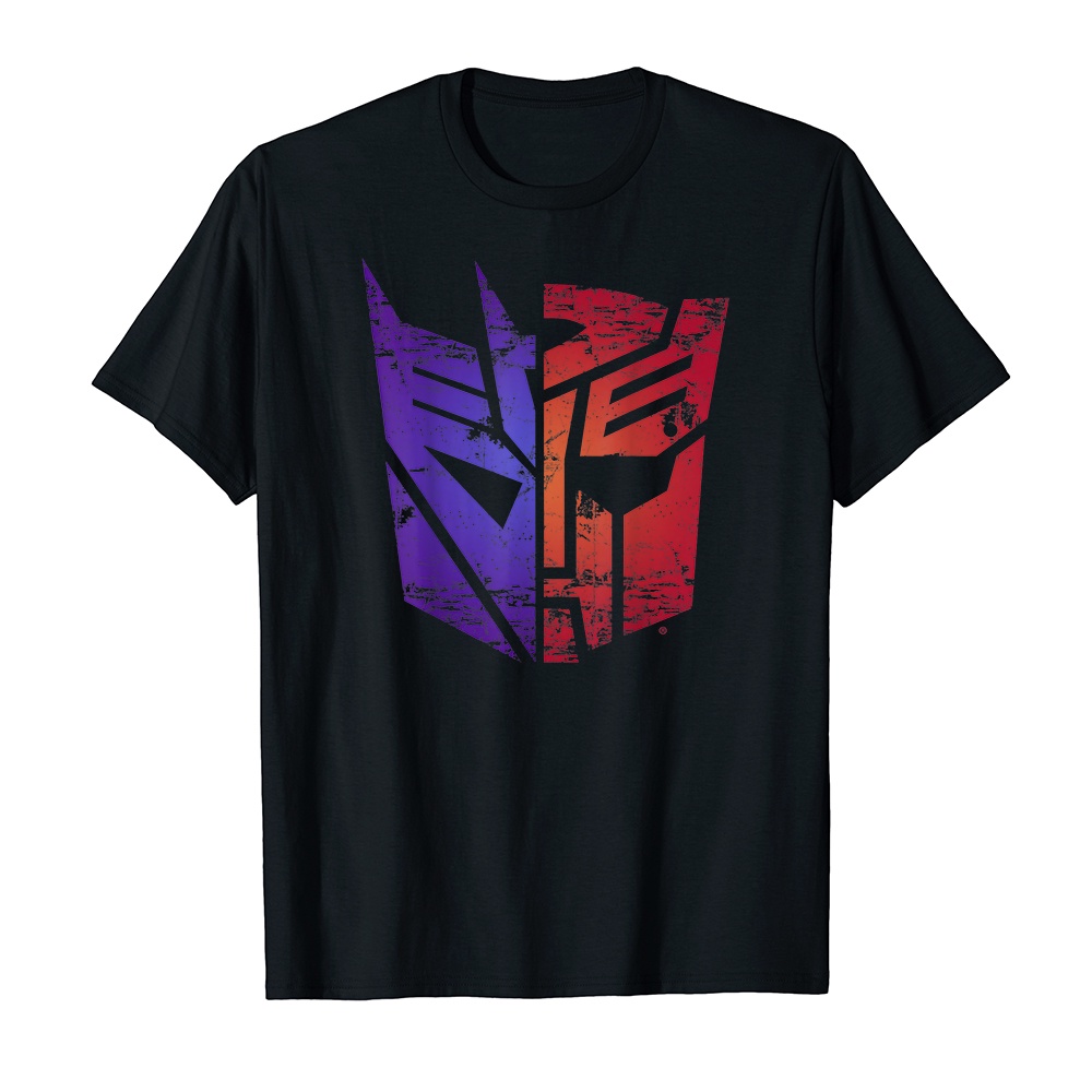 Áo thun cotton unisex HTFashion in hình Transformers Decepticon Autobot Split Logo-9331