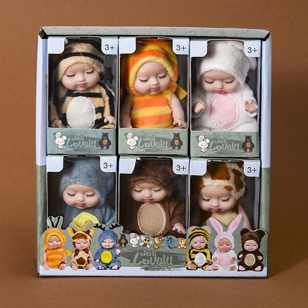 Búp Bê Bé Gái Đang Ngủ Kích Thước 13cm Kèm Hộp Quà Tặng