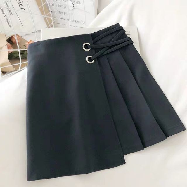 Chân váy xếp ly đan dây có quần trong-BIGSIZE- C020