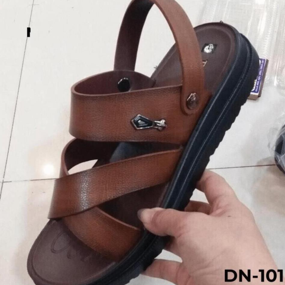 Dép sandal nam da bò cao cấp - Dép xăng đan tăng chiều cao TOPMAN DN 101