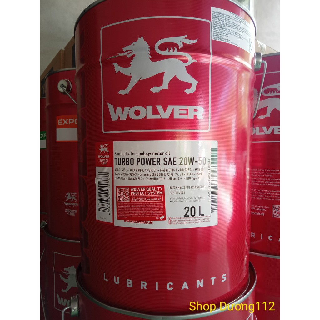 NHỚT WOLVER TURBO POWER SAE 20W-50