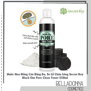 Nước Hoa Hồng Se Khít Lỗ Chân Lông Secret Key Black Out Pore Clean Toner 250ml