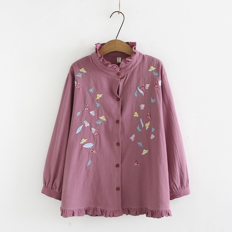 Áo nữ tay lửng thêu hoa