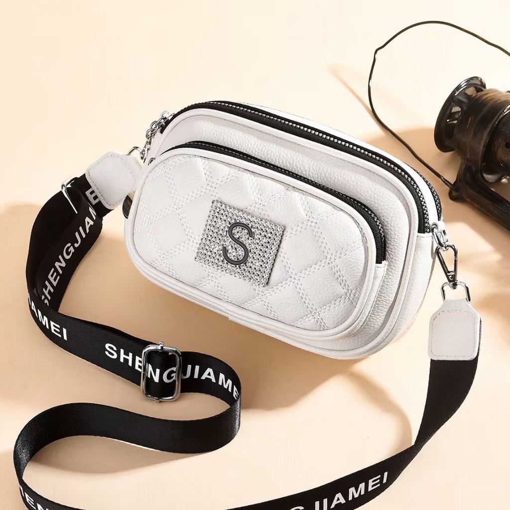 Túi Đeo Vai Bốn Lớp Màu Trơn Phong Cách Thời Trang Mùa Hè Cho Nữ