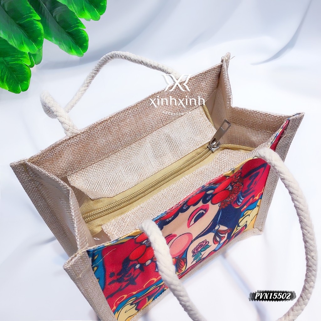 Túi tote cói đi biển mini XinhXinh Accessories phong cách Hàn Hottrend Hè 2021, túi vải thời trang