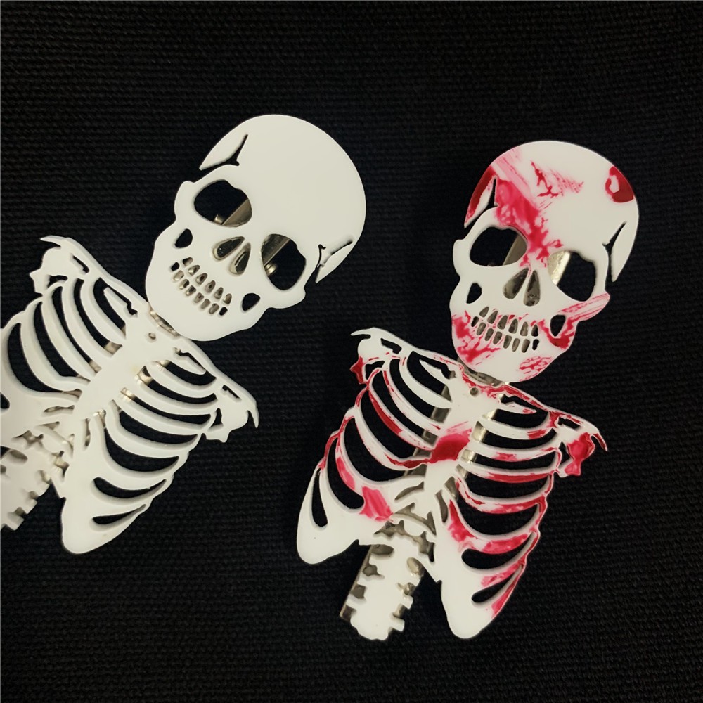 Kẹp Tóc Hình Bộ Xương Phong Cách Gothic Cá Tính Dành Cho Halloween