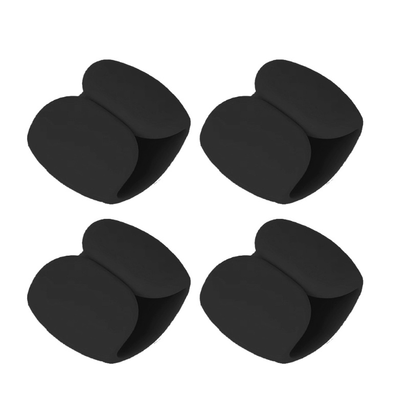 Bộ 4 Giá Đỡ Dây Cáp Sạc USB Hình Tròn Màu Trơn Tiện Dụng Cho Gia Đình / Văn Phòng