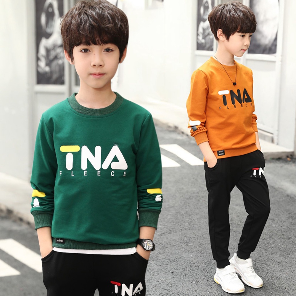 Bộ thu đông bé trai 14-45kg, quần áo thu đông cho bé trai 4-15 tuổi TNA sành điệu cá tính, hàng may kĩ.TNA68