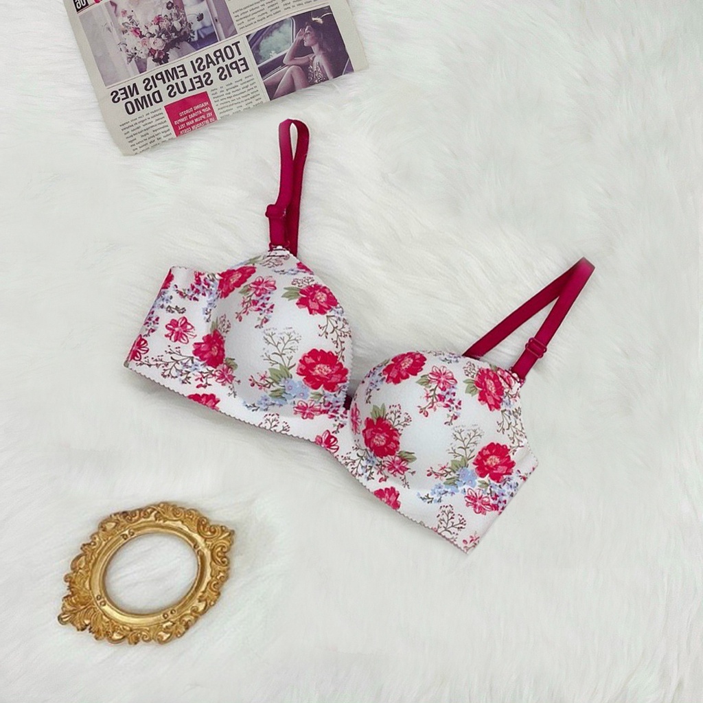 Áo ngực nữ, áo lót nữ đúc su đệm bàn tày không gọng nâng ngực hoa đẹp nâng ngực | BigBuy360 - bigbuy360.vn