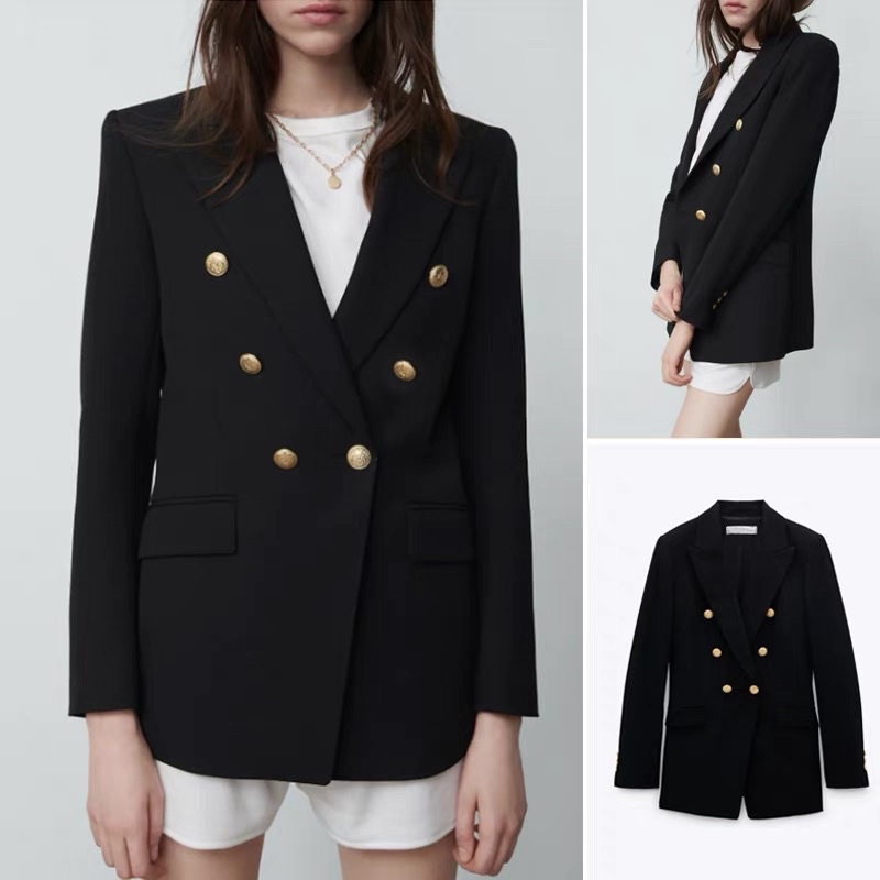 Áo Blazer đen 6 nút TQXK (Sẵn)