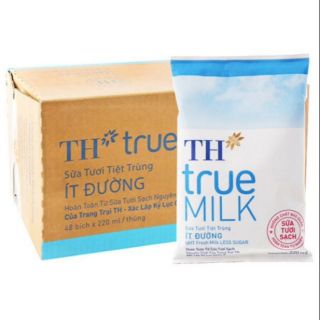 Thùng sữaTH true MILK ít đường 220ml 48 bịch