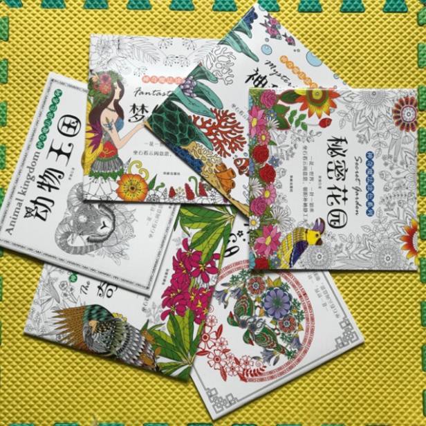 Postcard tô màu 6 mẫu loại 36 trang 25cmx23cm - Tranh tô màu dành cho người lớn