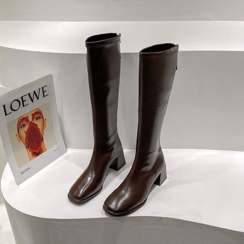 Bốt Đùi Da Pu Đế 5 phân Full 4 Màu Siêu Hot