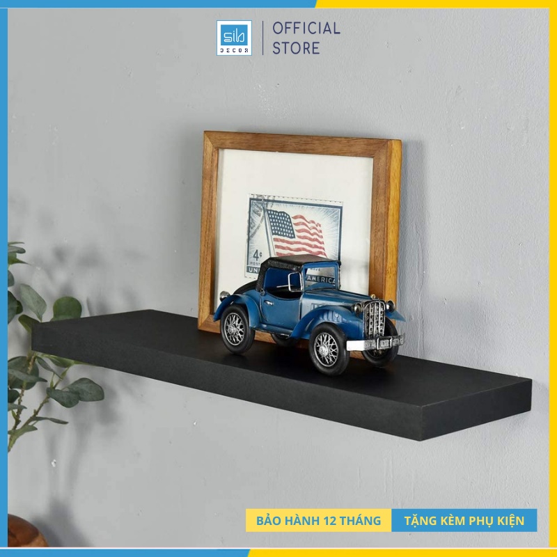 Kệ Gỗ Thanh Ngang Trang Trí Kích Thước 40 x 15cm, Kèm Phụ Kiện Và Hướng Dẫn (2 Độ Dày)