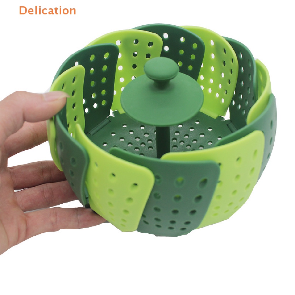 Rổ Hấp Thức Ăn Bằng Silicone Có Thể Gấp Gọn Tiện Lợi