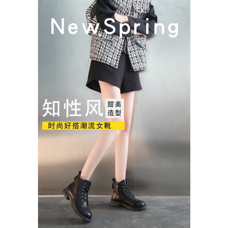 Giày Bốt Cao Cổ Đế Cao 5P Dành Cho Nữ Buộc Dây Phong Cách Trẻ Trung Hottrend 2022 - Hàng Quảng Châu Cao Cấp (M13)