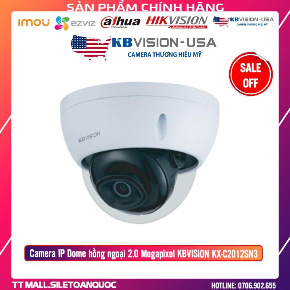 Sale[50%] [HOT] Camera IP Dome hồng ngoại 2.0 Megapixel KBVISION KX-C2012SN3