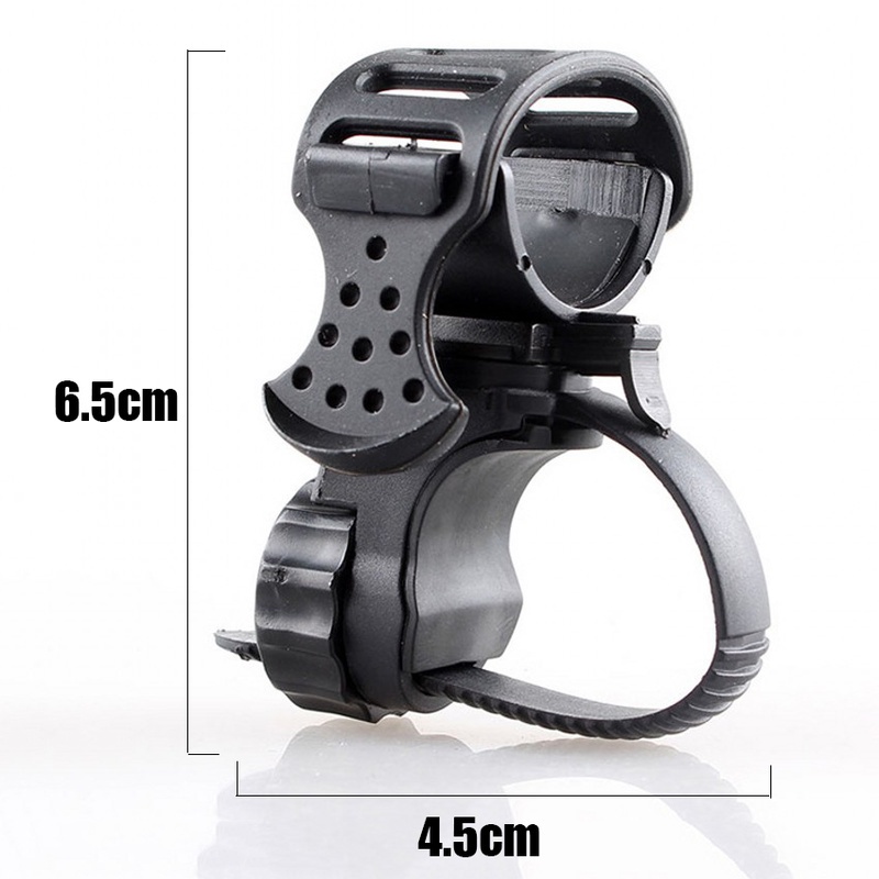 Giá đỡ đèn pin gắn xe đạp/ mô tô bằng cao su xoay 360 độ chống nước/ chống trượt có thể điều chỉnh