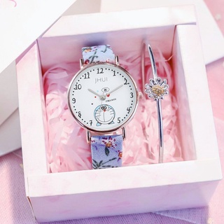 Đồng Hồ Đeo Tay Dây Vải Họa Tiết Doraemon Xinh Xắn Cho Nữ(Vòng đeo tay và hộp không bao gồm)