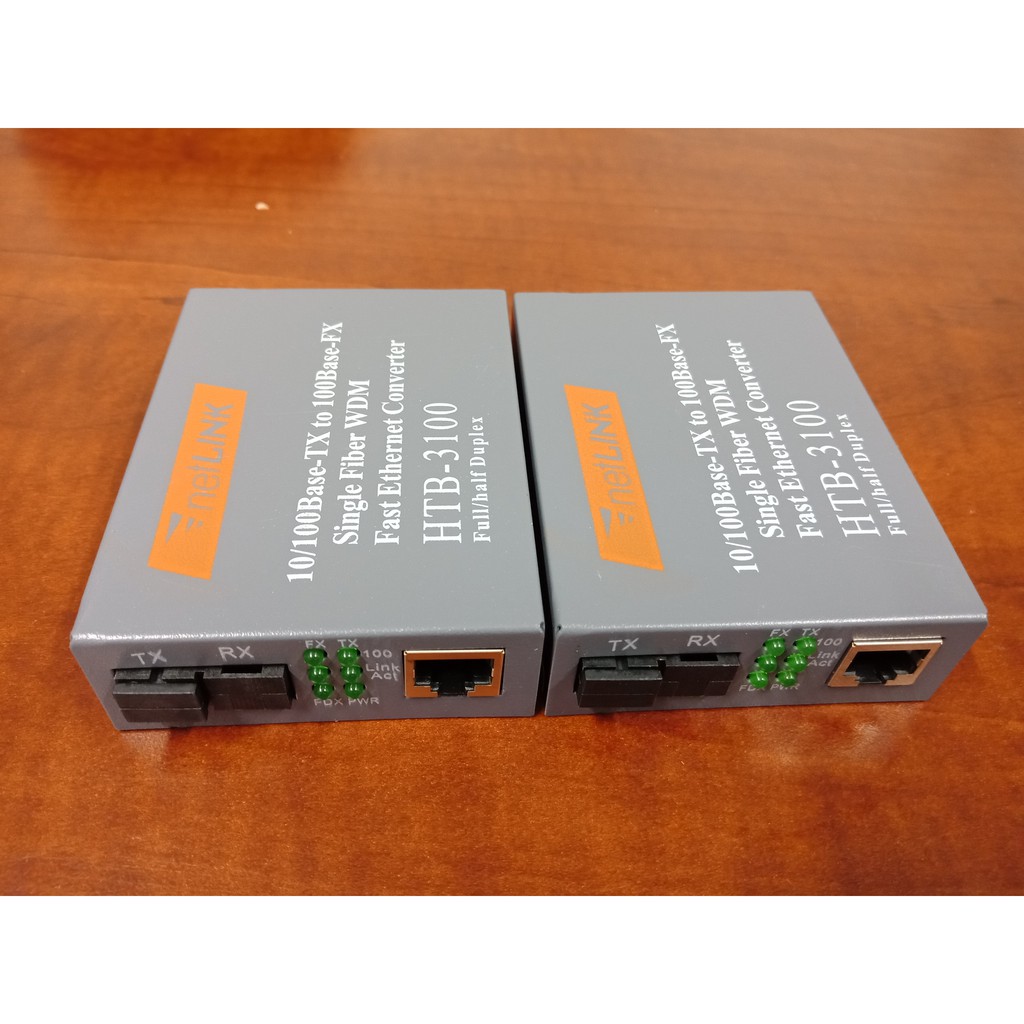 Converter quang 100MB Netlink,1 sợi quang 25Km Single mode HTB-3100 AB. BH 12 tháng