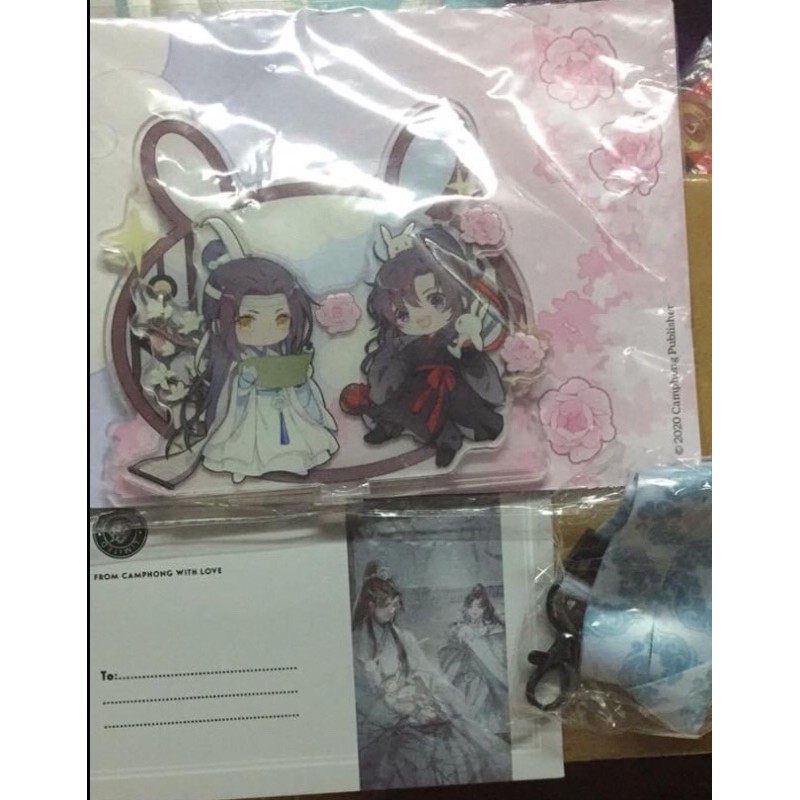 Combo standee Ma đạo tổ sư 2 lớp AR + strap + bao thư official Cẩm Phong