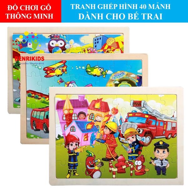 Tranh ghép Gỗ 40 Mảnh Cho Bé Từ 3-7 Tuổi rất an toàn cho bé