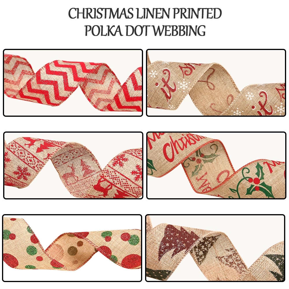 Cuộn dây ruy băng 2m in hình hoa tuyết trang trí giáng sinh độc đáo