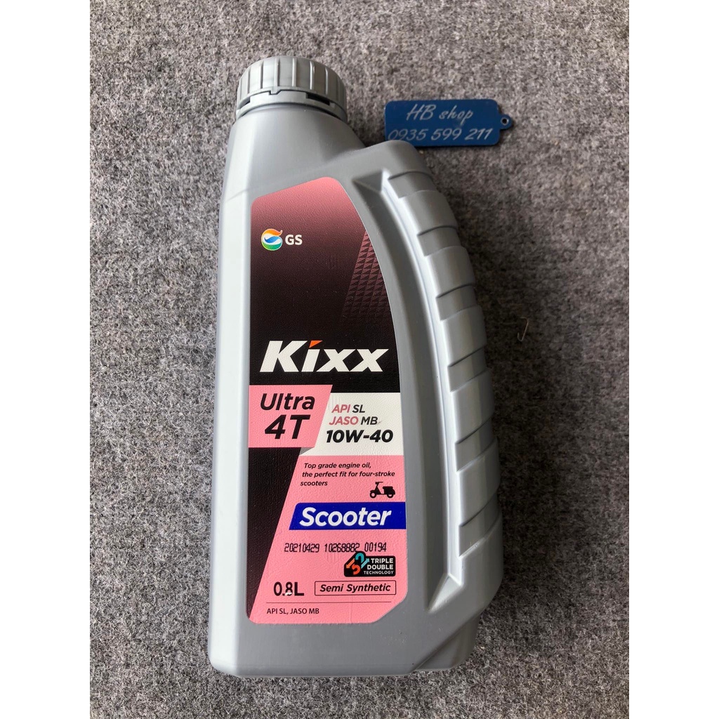 DẦU NHỚT XE TAY GA  KIXX ULTRA 4T 10W40 SCOOTER SL MB 800ML