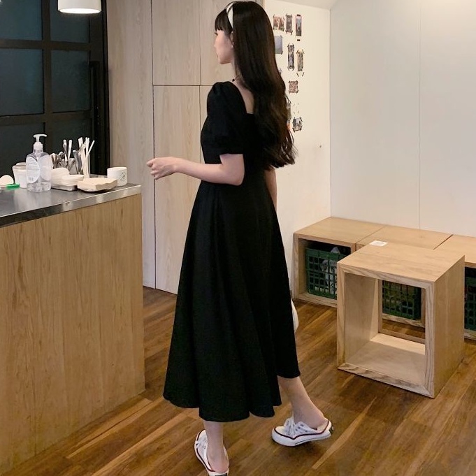 Đầm Cổ Vuông Tay Phồng Màu Trắng Phong Cách Mori Pháp Thời Trang Mùa Hè Mới Cho Nữ
