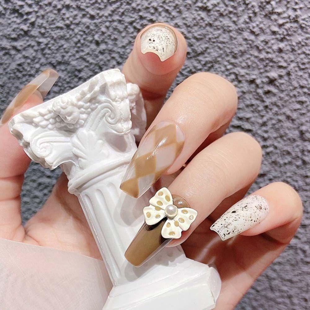 OCEANMAP Phụ Kiện Trang Trí Móng Tay Hình Nơ Bằng Hợp Kim Dễ Thương DIY