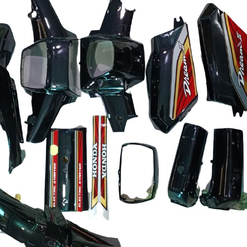 Bộ nhựa màu Đen bóng cho xe Dream II -Bộ ốc ráp dàn áo xe máy Dream - SPG-DGDr2-đen