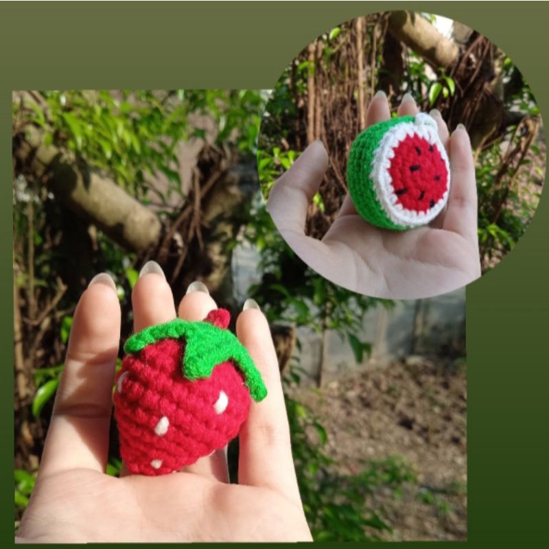 🍓Móc khoá hình trái cây  LEN handmade