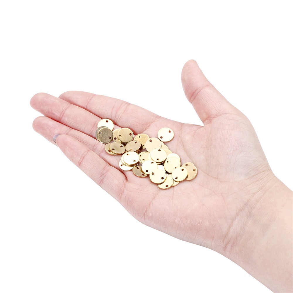 Mặt dây chuyền ST.KUNKKA hình vuông/tròn bằng thép không gỉ làm đồ DIY