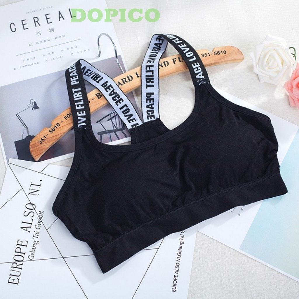Áo bra tập gym thể thao yoga 2 dây nữ đẹp, áo ngực không gọng mút mỏng DOPICO  B1102