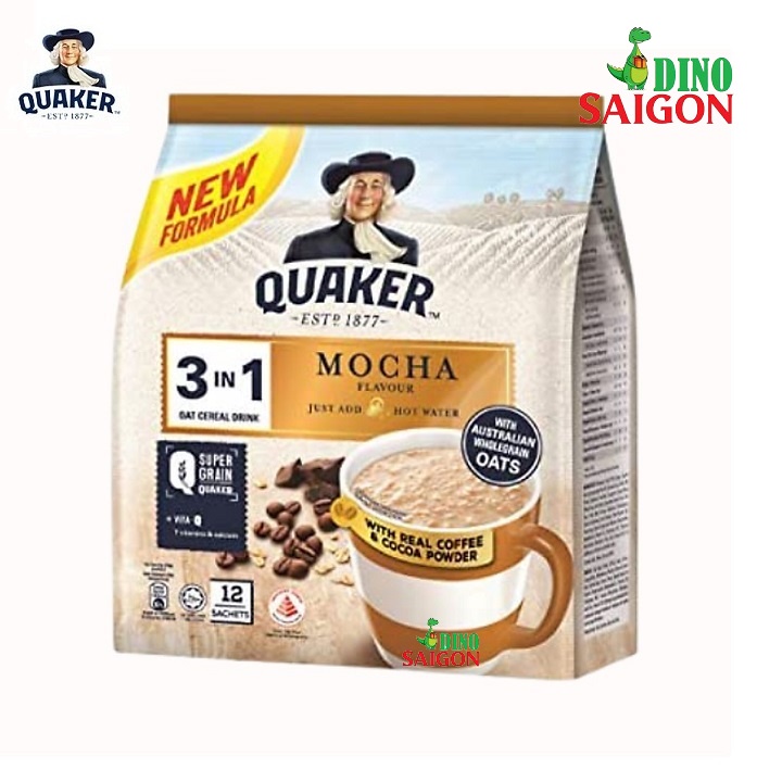 Combo 2 Gói Thức Uống Yến Mạch Quaker 3in1 Vị Cà Phê Mocha và Chocolate