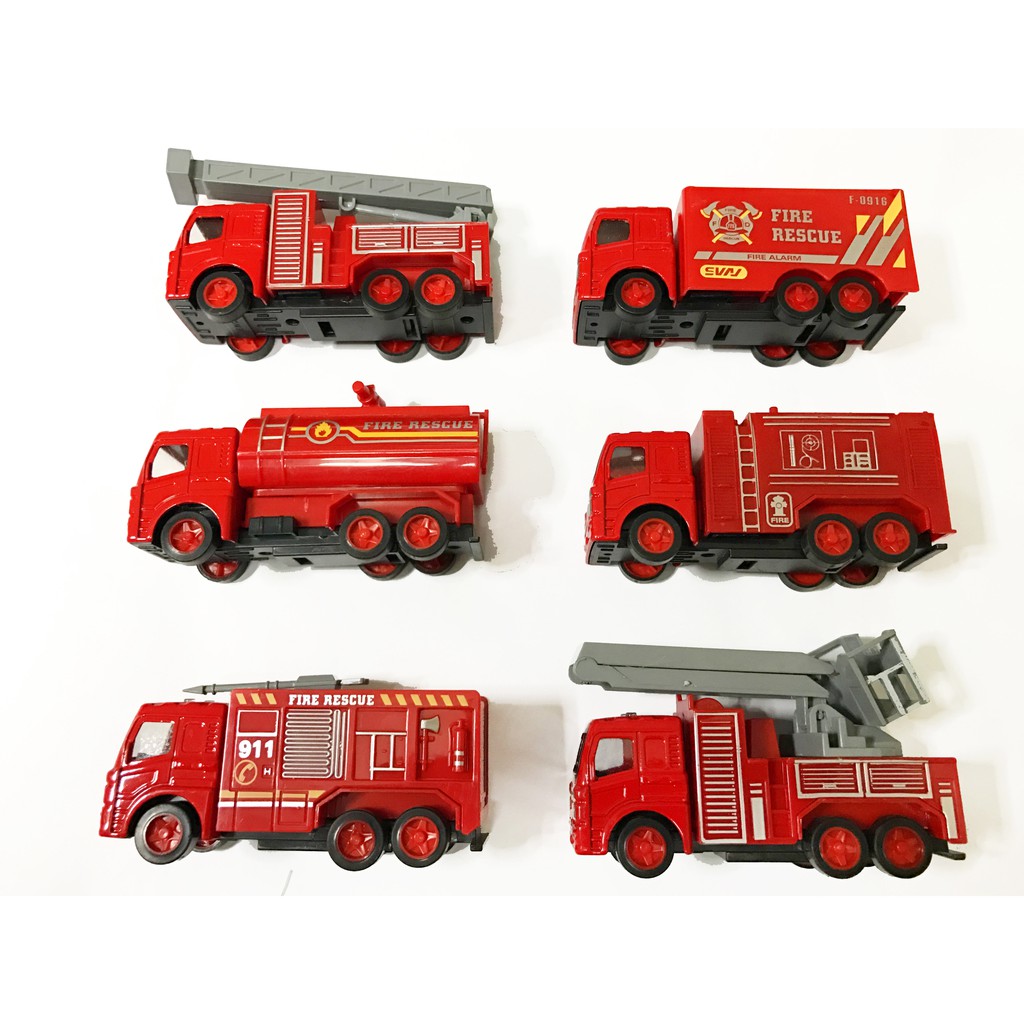 Set 6 xe cứu hỏa kim loại SP033