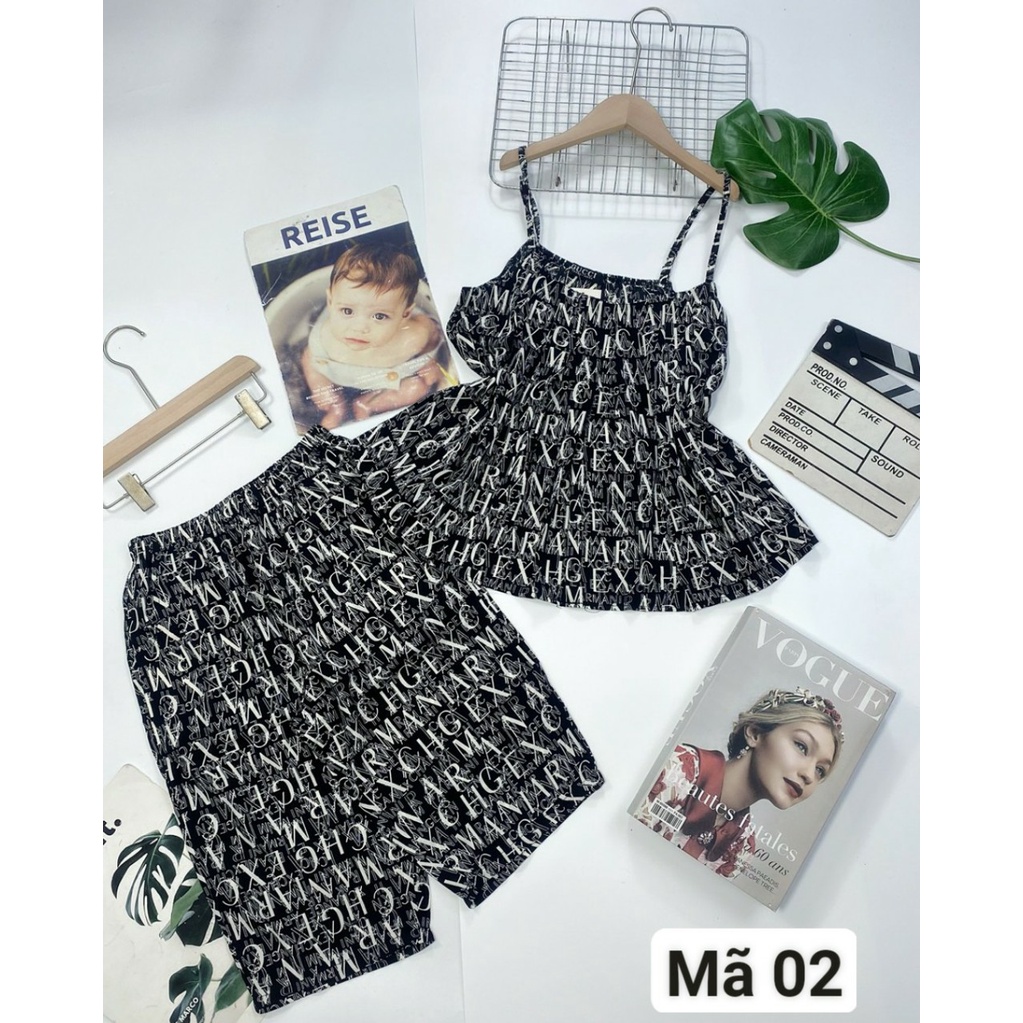 Bộ ngủ lửng nữ, đồ bộ mặc nhà nữ chất lụa mango 2 dây loại đẹp mềm mịm mặc siêu mát