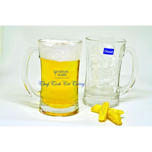 ĐẠI LÝ OCEAN CHÍNH HÃNG Bộ 6 Cốc Ly Bia Có Quai Uống Bia Thủy Tinh Đẹp Lugano Mug Ocean – P00740 (330ml)