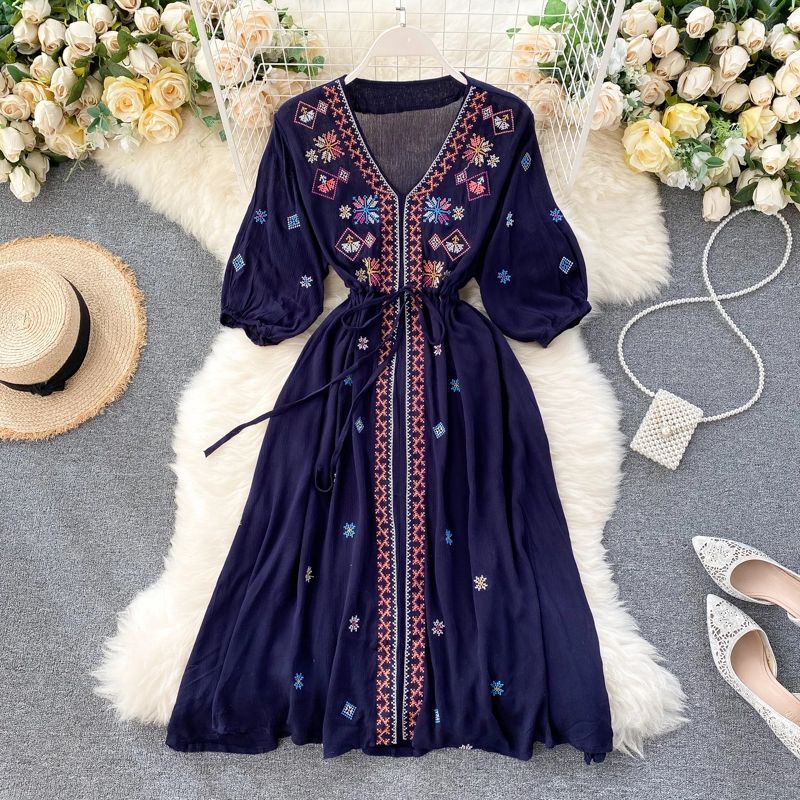 Váy thổ cẩm style boho siêu xinh giá rẻ (có sẵn)