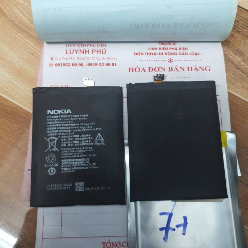 Pin nokia 7 plus he346 he347 3700mAh có bảo hành