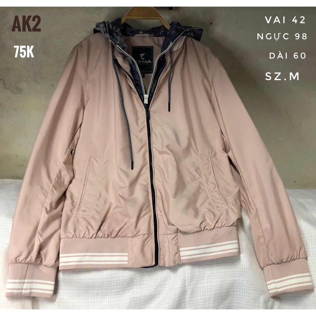 Áo khoác gió 2 khoá phom size M hàng 2hand mã AK2