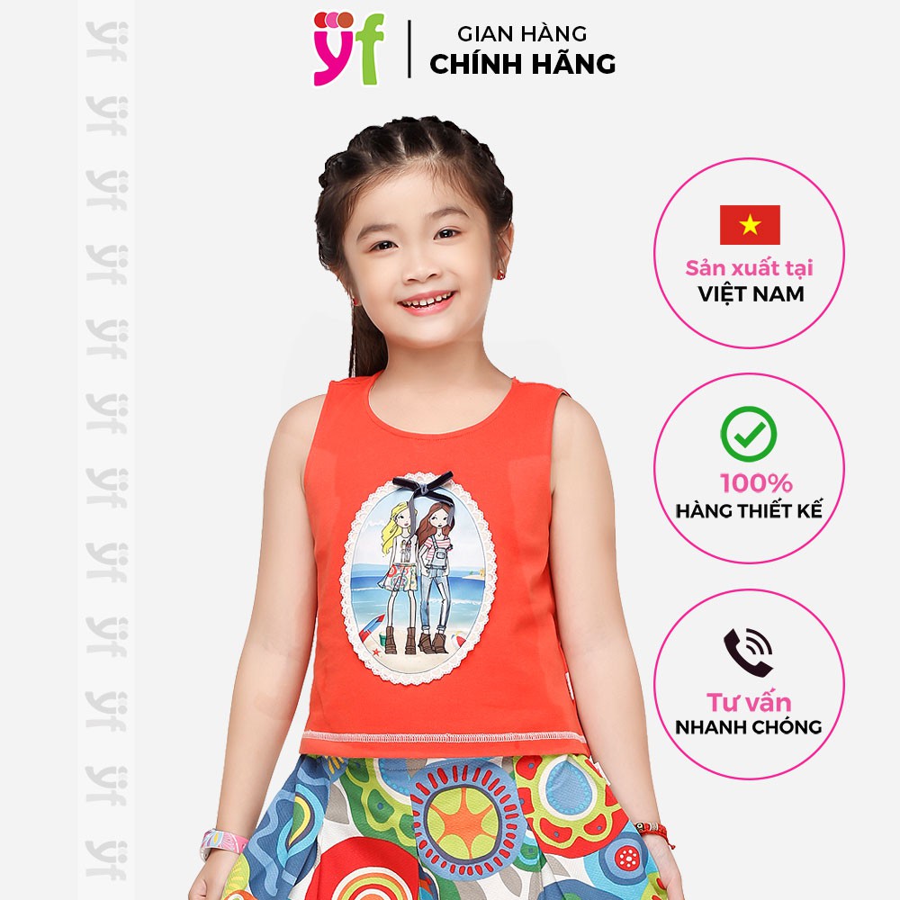 Áo thun cho bé sát nách YF form croptop, nhiều màu ngẫu nhiên 7AX027